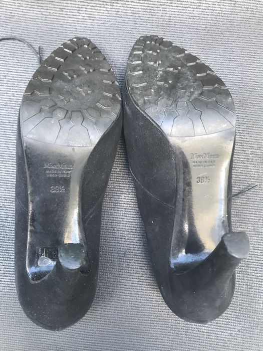 Max Mara sapatos de salto alto pretos 39,5 camurça