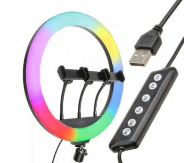 Кільцева LED-лампа RGB MJ36 36 см 3 кріп.тел USB