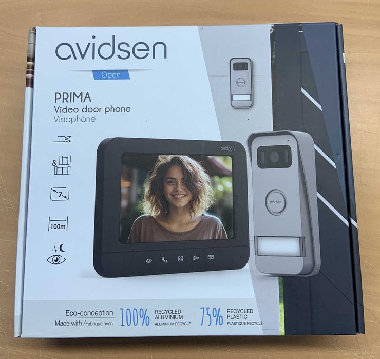 Дротовий відеодомофона (дзвінок) Avidsen PRIMA, чорний, алюмінієвий