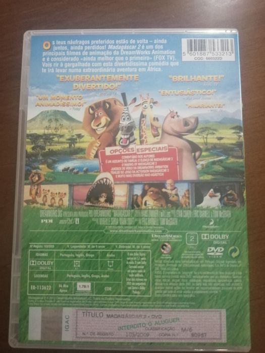 Coleção filmes infantis "Madagáscar"