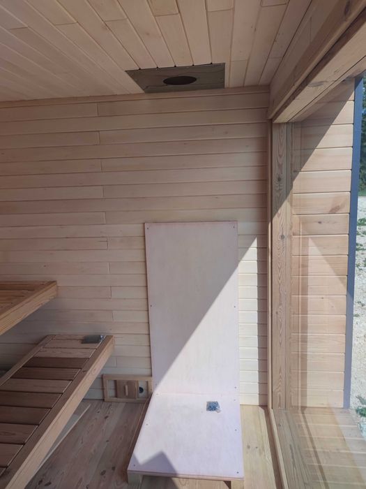 Sauna ogrodowa ramowa z otwartą werandą  3100 x 2700 mm
