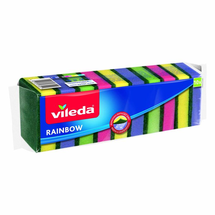 Губки кухонные для посуды радуга Vileda Rainbow 10 шт