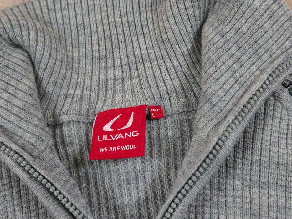 ULVANG Sweter Męski Wełniany Zip Neck Logowany r. L