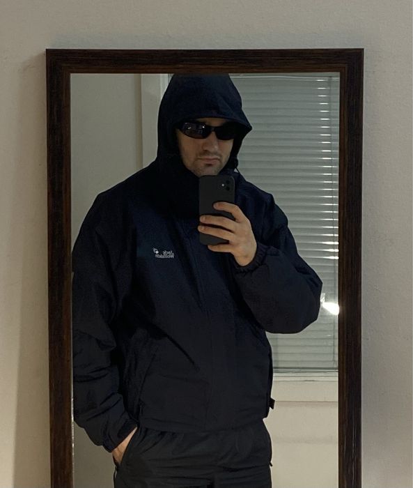 (XL) 3в1 JACK WOLFSKIN Черная курточка с подкладом на мембране tnf