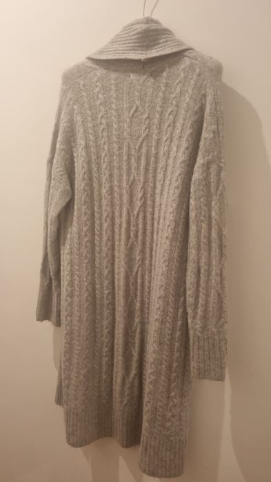 Dlugi kardigan sweter Reserved szary melange