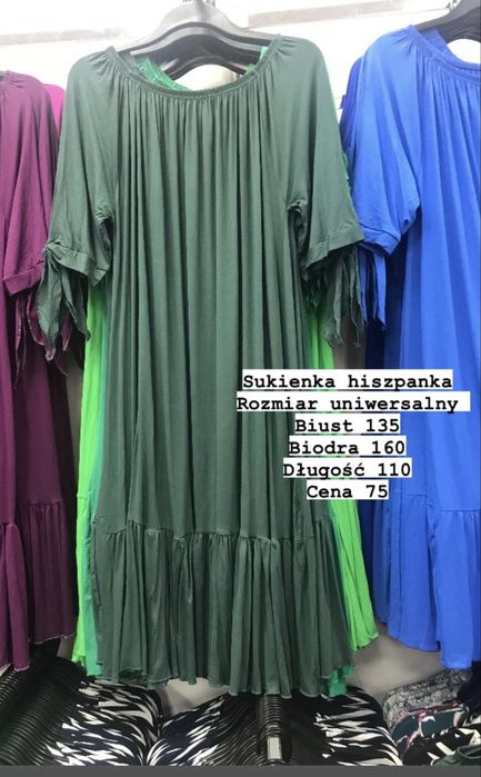 Sukienka hiszpanka zielona biust 135