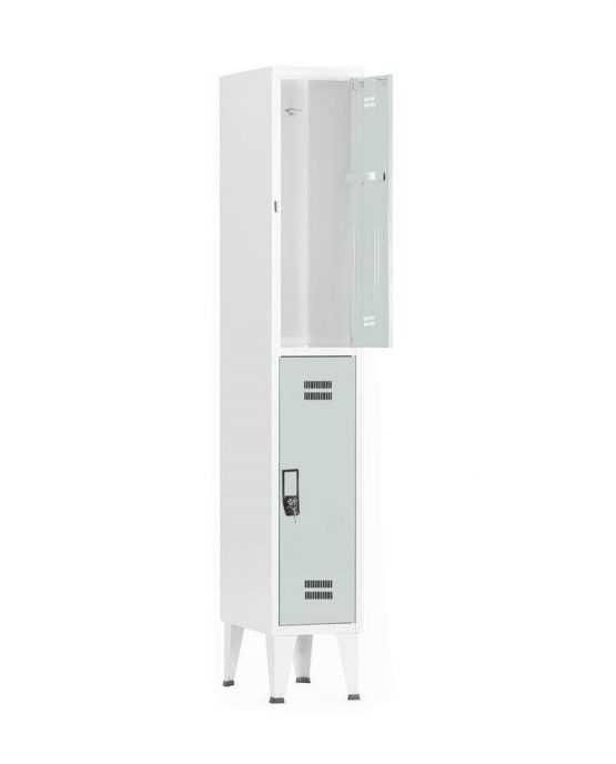 Armário vestiário 3 cacifos chapa cinza