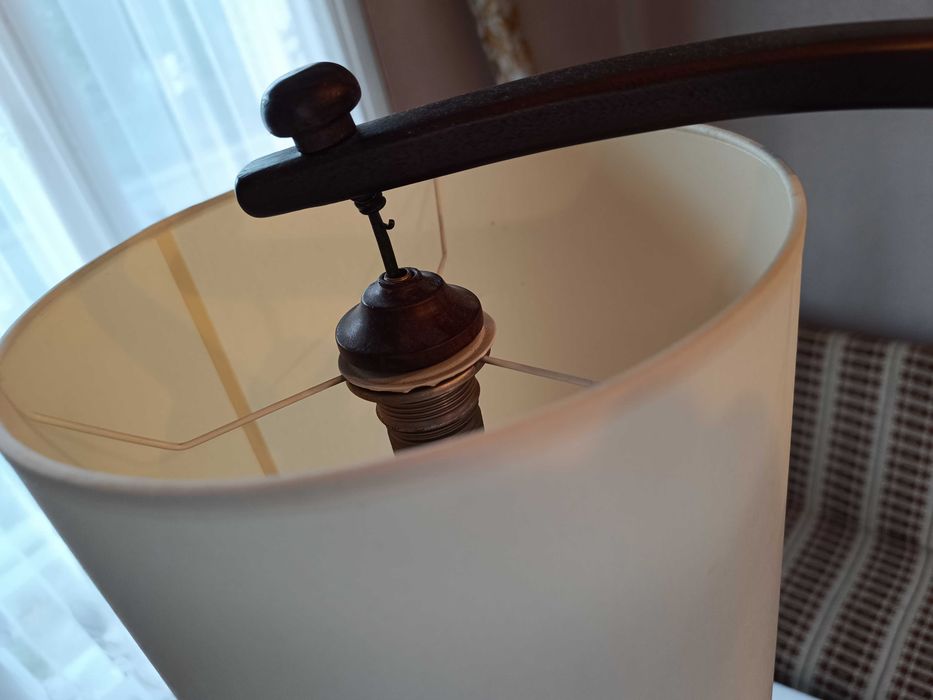 UNIKAT! Lampa podłogowa T.A.M.D.E. z barkiem TEAK & D.R.G.M. ok. 1958 r
