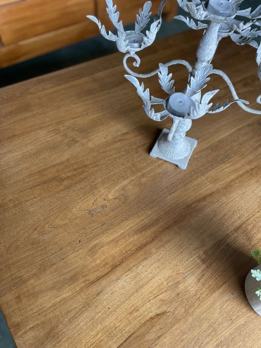 Tekowy DUŻY  Stolik ława 110 kwadrat drewniany kolonialny prosty