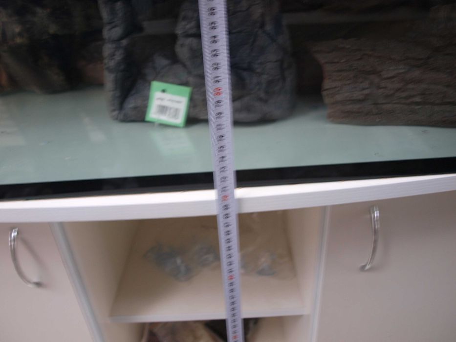 Szafka biała do akwarium 150x50x70 Profilowana