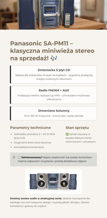 Panasonic SA-PM11 – klasyczna miniwieża stereo