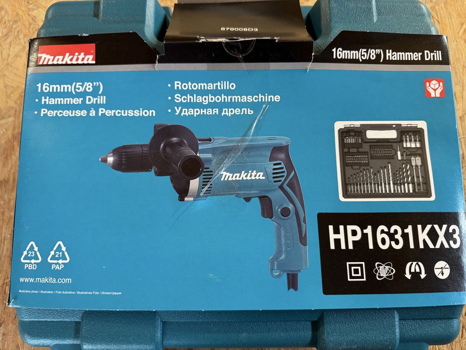 Berbequim Makita HP1631KX3 c/ 74 acessório