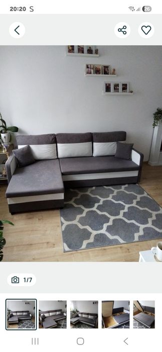 Narożnik szary welur