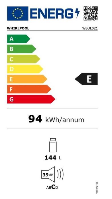 Холодильна камера Whirlpool WBUL021 холодильная для забудови
