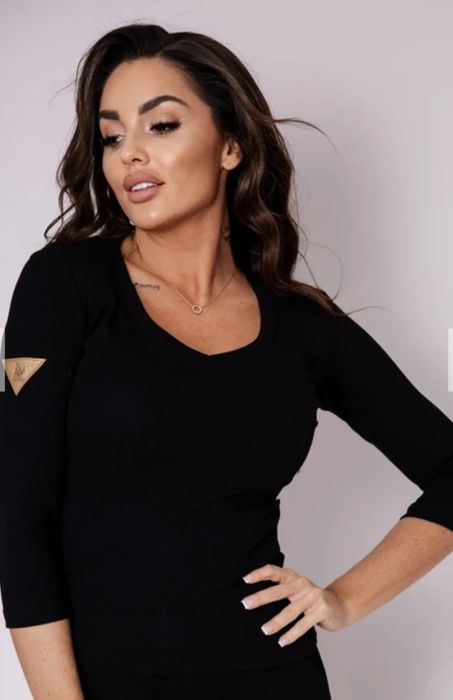 La mu Elegancki czarny komplet dres s m l