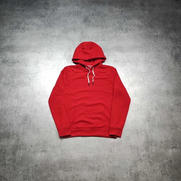 MĘSKA Bluza z Kapturem PREMIUM Hodie Tommy Hilfiger Jeans Czerwona Haft