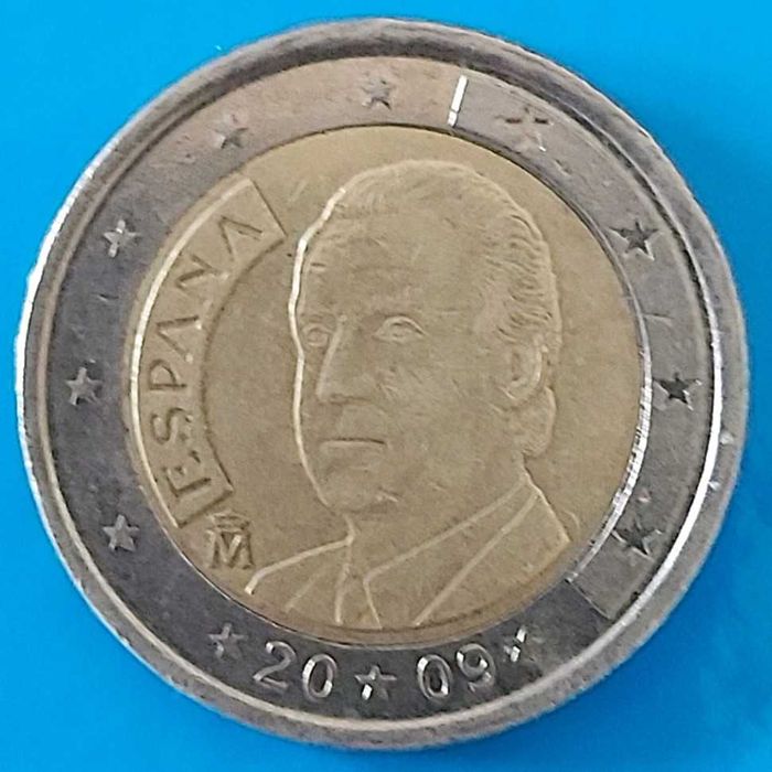 2 Euro Coin from 2009, Spain, King Juan Carlos I