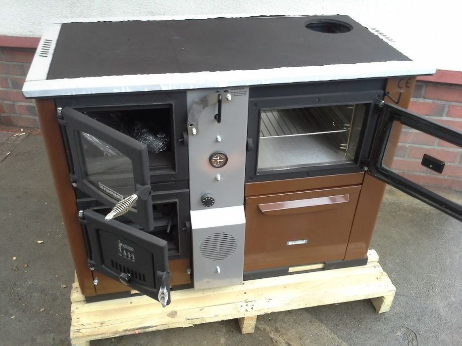 Termomont Temy + PRO 25 kocioł kuchenny, kuchnia z c.o. brąz lewa