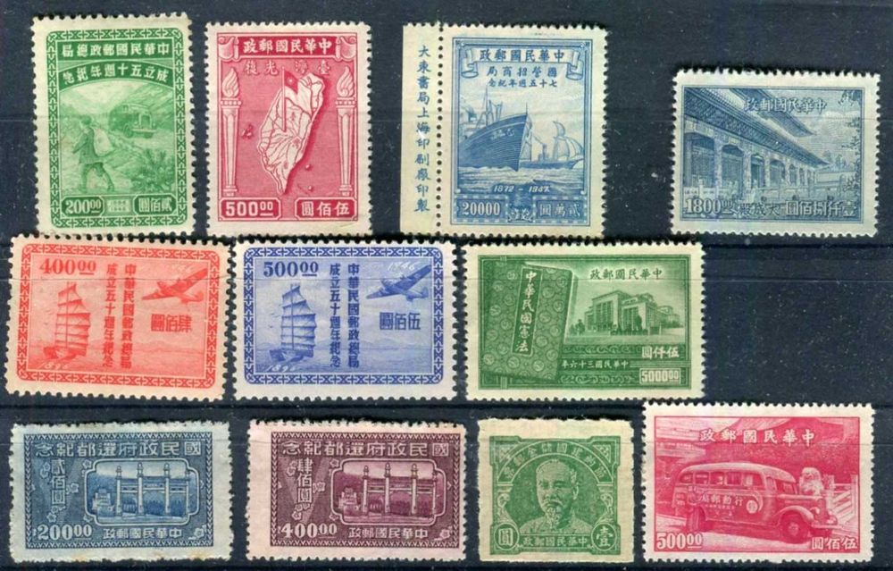 Selos China - Lote de clássicos com e sem goma original NOVOS