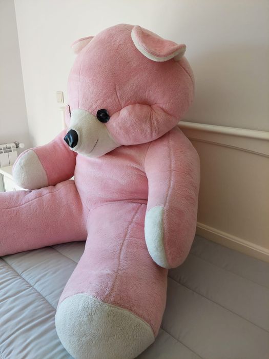 Peluche Panda rosa enorme um metro altura