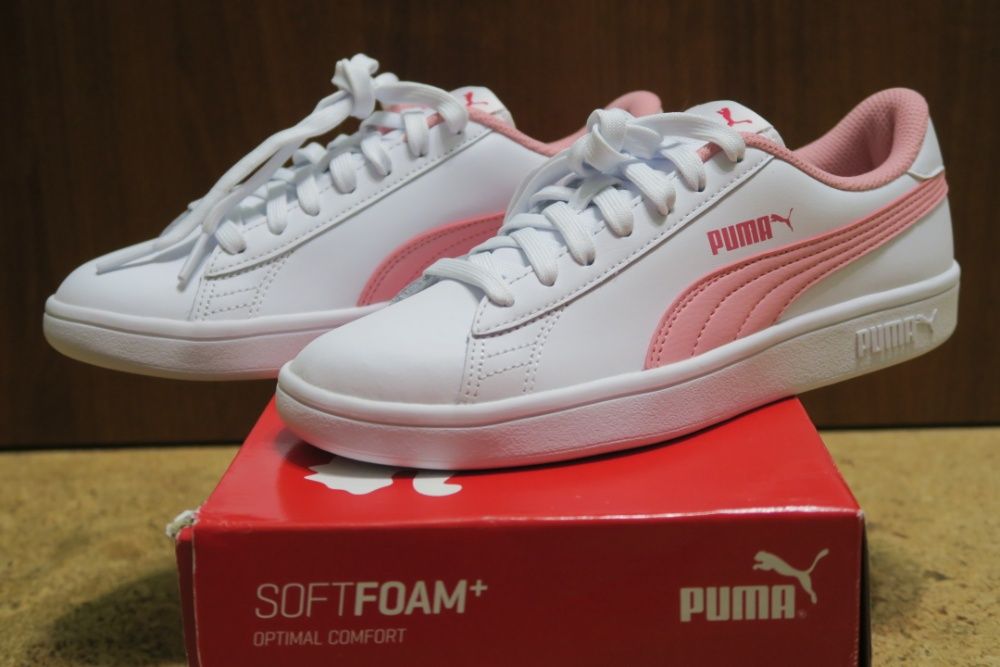 Белые кожаные кроссовки PUMA 37- 37,5, оригинал, сникерсы, лоутопы