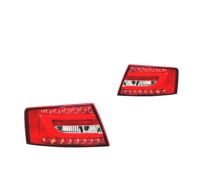 FAROLINS TRASEIROS LED AUDI A6 04-08 VERMELHO BRANCO