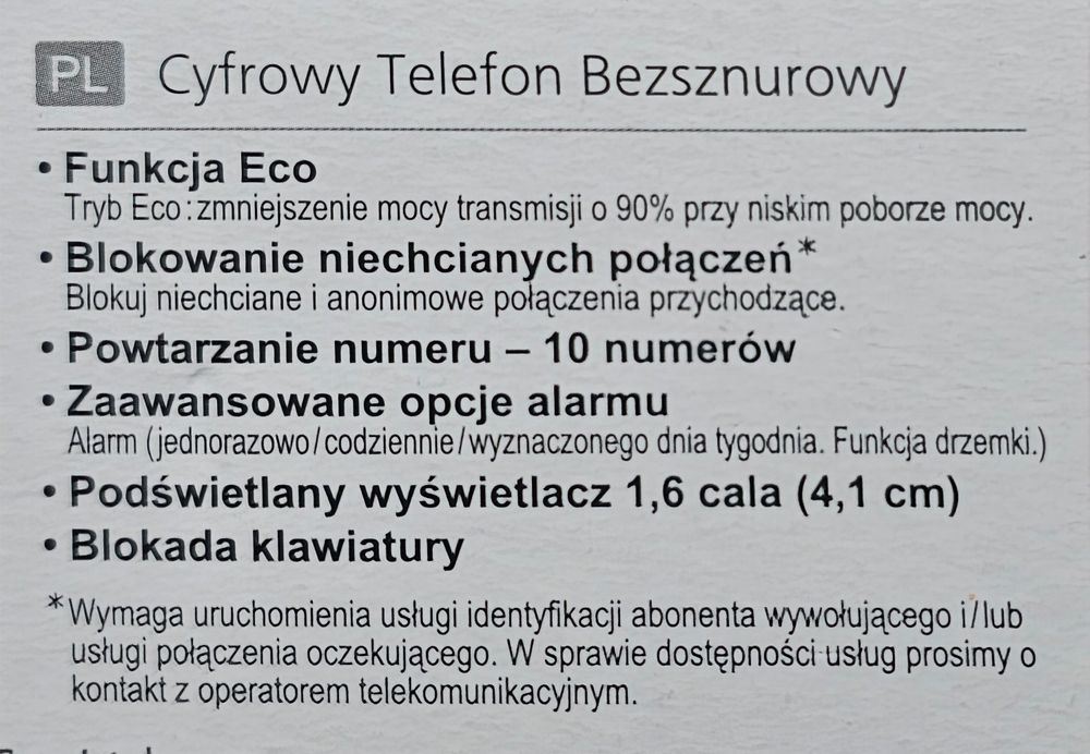 Telefon stacjonarny bezsznurowy, nowy Panasonic