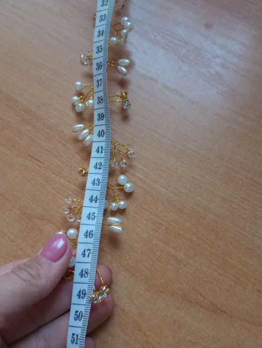 Złota ozdoba do fryzury ślubnej, dla Pani młodej