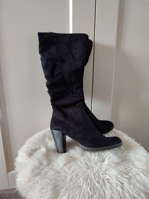 Kozaki czarne na obcasie