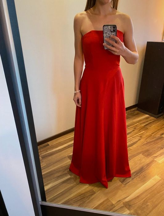Kulunove Hannah - czerwona dopasowana gorsetowa sukienka