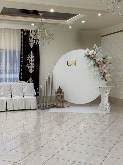 Фотозона металевий круг 220см, банер глянцевий Продаж