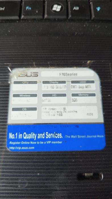 Portátil Asus a funcionar