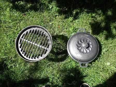 Garnek żeliwny + grill 8 litrów prażonki pieczonki potrawy cygańskie