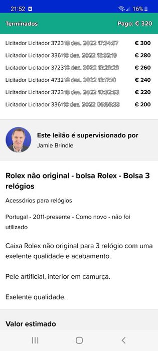 Bolsa de viagem 3 Relogios Rolex