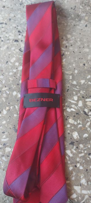 krawat jedwabny 100% jedwab silk paski pasy bezner made in italy