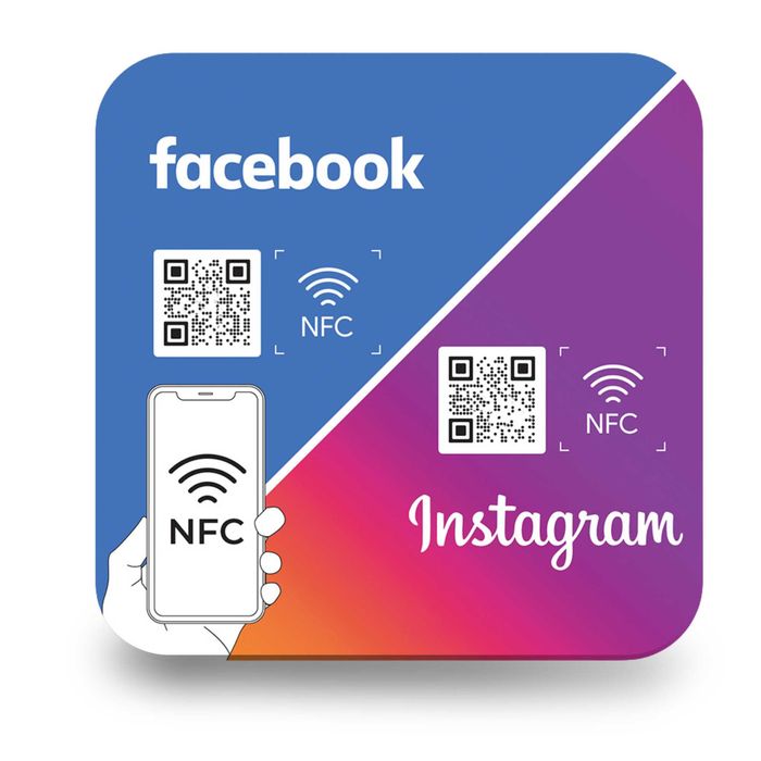 Placa acrílica com NFC e QR CODE