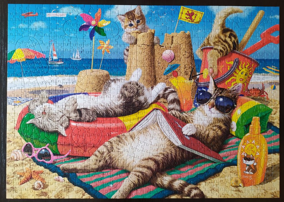 Puzzle Trefl 1011 Hidden shapes Kocie wakacje 1000 ukryte kształty