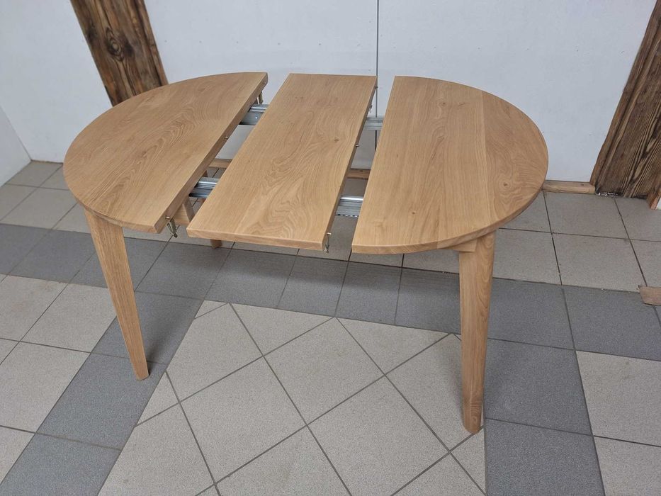 MAŁY Stół  dębowy fi 80 cm rozkładany do 160cm - dostępny od ręki