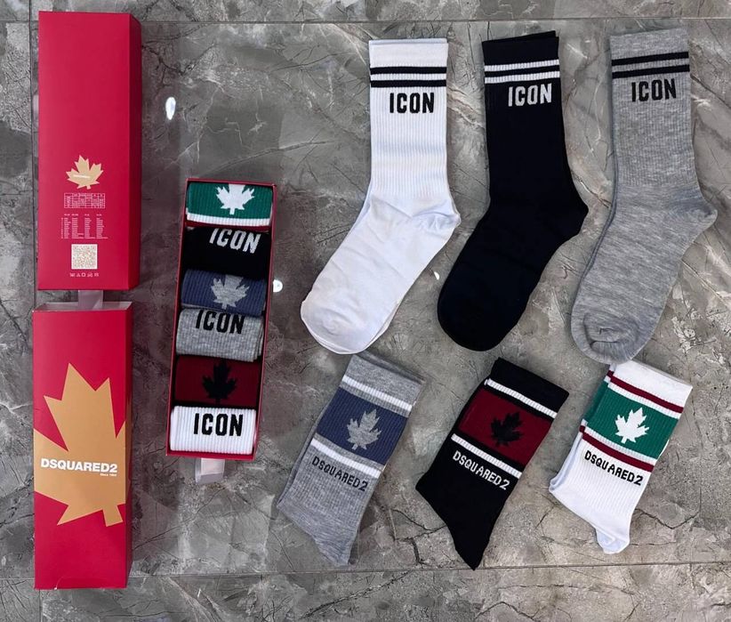 Nowe męskie skarpety dsquared icon w pudełku 6 par 40/45