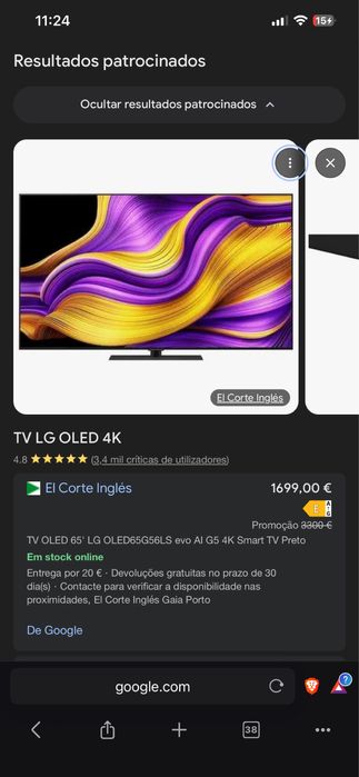 LG OLED65G5 NOVA Televisão 65 polegadas OLED EVO 4K