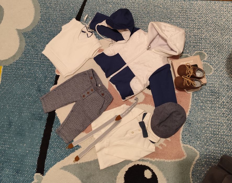 Elegancki zestaw ubranek na chrzest dla chłopca r. 68