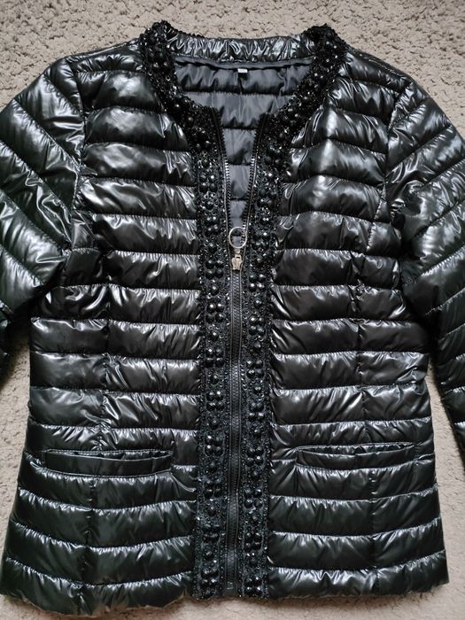 Kurtka damska czarna jesienna M obszyta kamyczkami Nowa