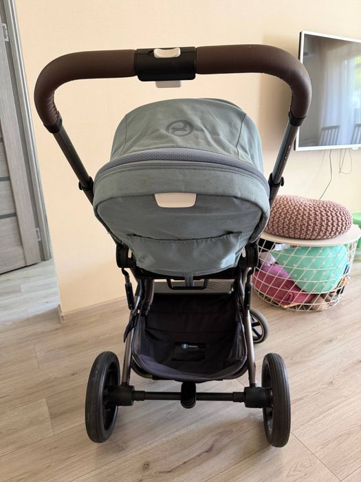 Дитяча коляска 2в1 Cybex Balios S Lux Sky Blue + люлька сірого кольору+ аксесуари