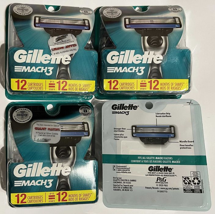 Оригинал 100% из США Gillette Mach3 4шт. лезвия, лосьон, гель