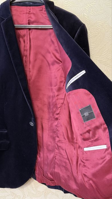 Велюровий синій піджак