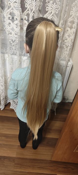 Накладной хвост на ленте Volos Lux, оттенок 25# (золотистый блонд)