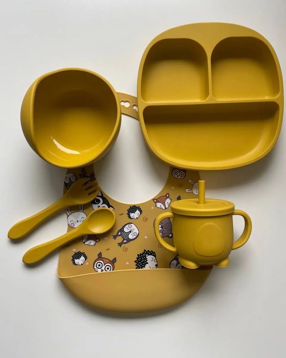 Набір дитячого посуду/дитячий силіконовий посуд/Детская посуда