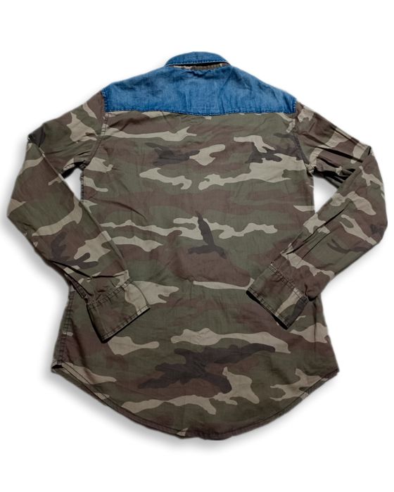 Koszula jeansowa moro nietypowa SWAG Y2K Alternative Grunge