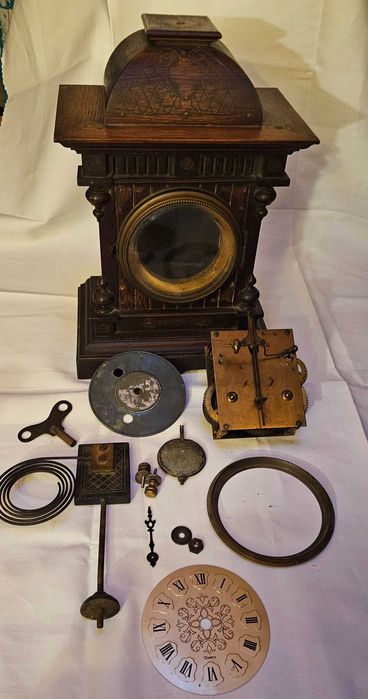 Relógio de lareira antigo JUNGHANS – peça para restauro