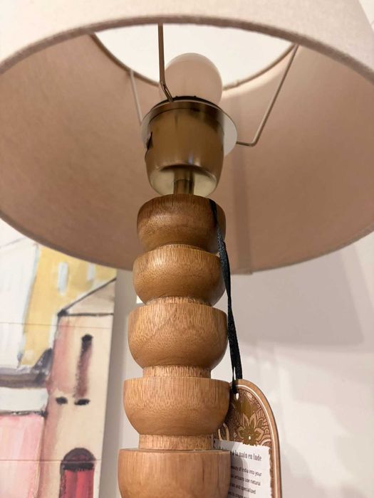 Настольна лампа світильник Англія в стилі Zara Home (дерево та мармур)